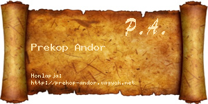 Prekop Andor névjegykártya