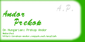 andor prekop business card